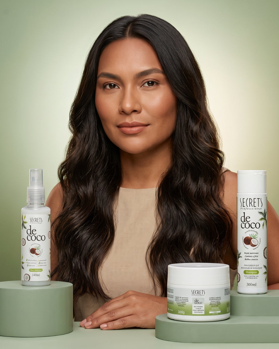 Kit de Coco - Shampoo, Máscara e Óleo Bifásico - Secrets Professional