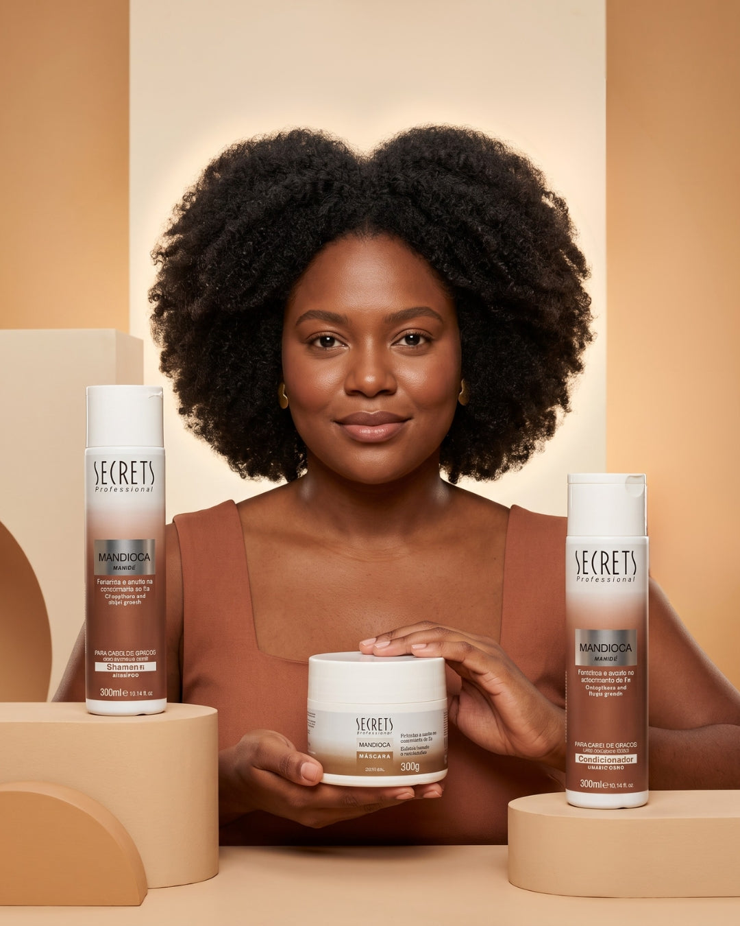 Kit Mandioca - Shampoo, Condicionador e Máscara - Secrets Professional