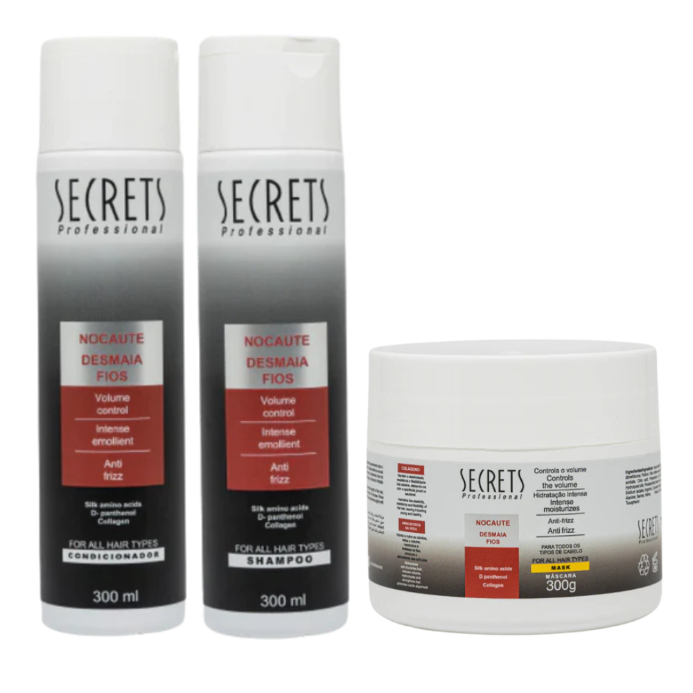 Kit Nocaute - Shampoo, Condicionador e Máscara - Secrets Professional