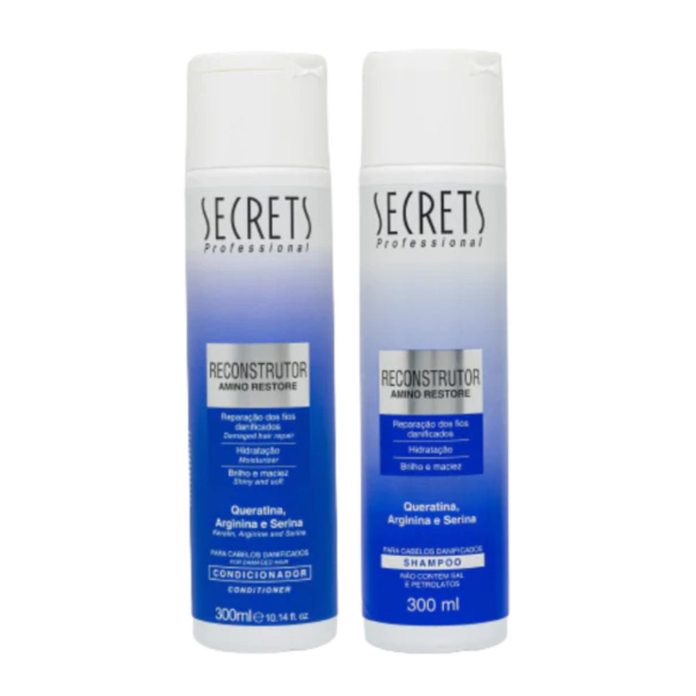 Kit Shampoo e Condicionador Reconstrutor Amino Restore - Secrets Professional