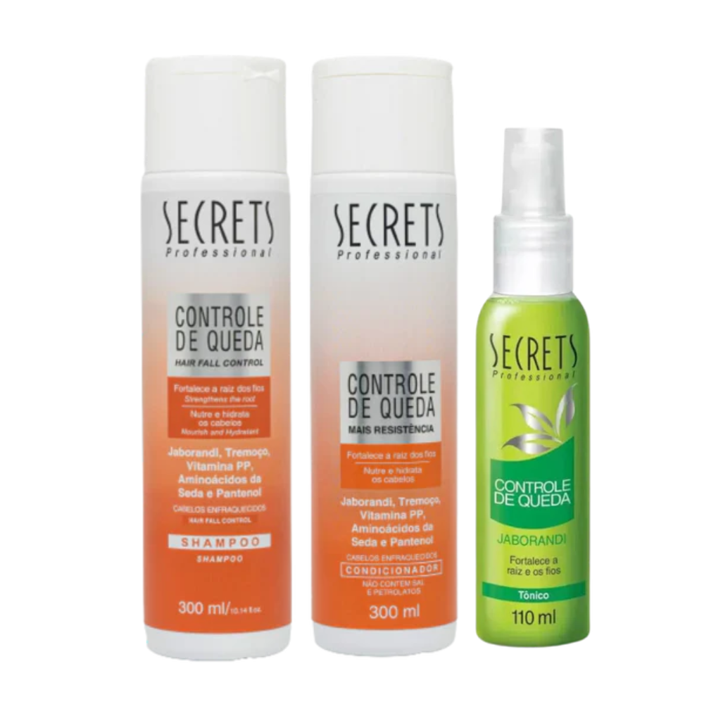 Kit Controle de Queda - Shampoo, Condicionador e Tônico - Secrets Professional