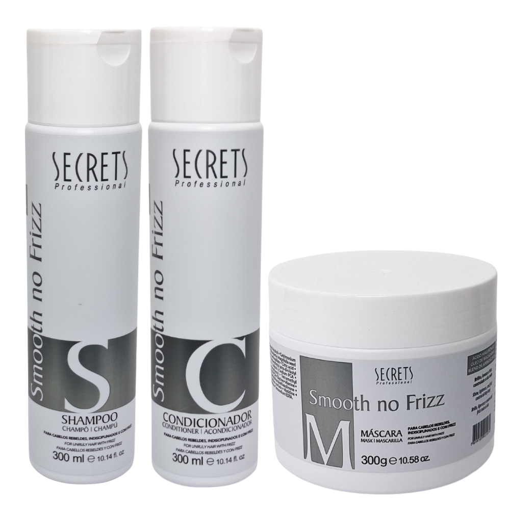 Kit Smooth no frizz - Shampoo, Condicionador e Máscara - Secrets Professional