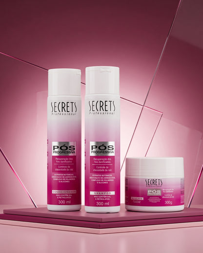 Kit Pós-Progressiva - Shampoo, Condicionador e Máscara - Secrets Professional