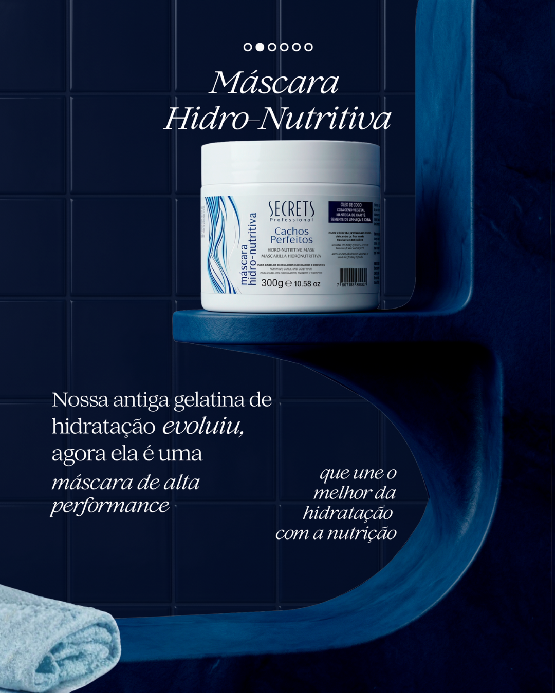 Máscara Hidro-Nutritiva 300ml Cachos Perfeitos - Secrets Professional