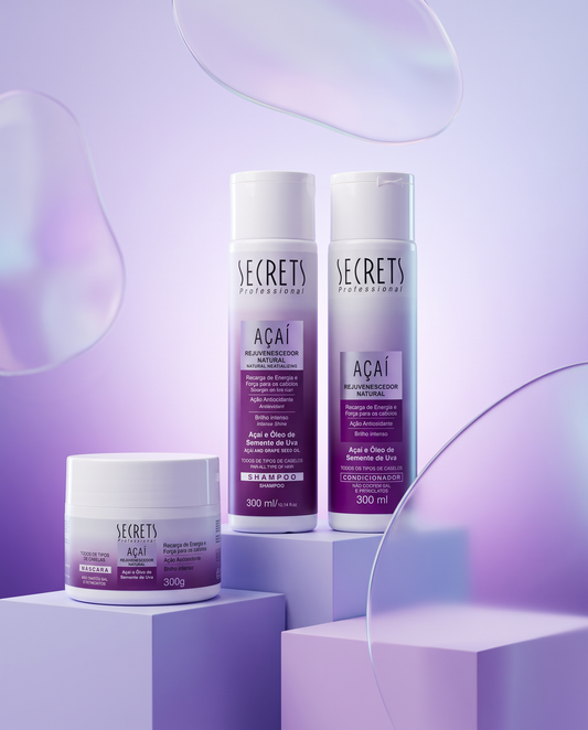 Kit Açaí - Shampoo, Condicionador e Máscara  - Secrets Professional