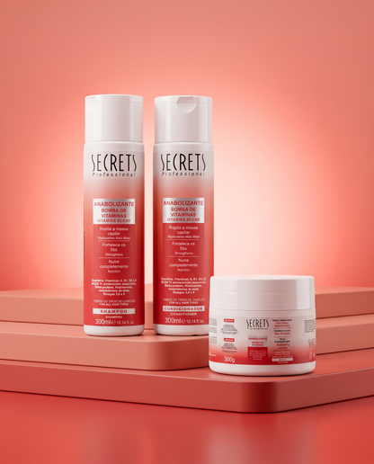 Kit Anabolizante Capilar - Shampoo, Condicionador e Máscara - Secrets Professional