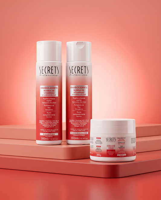 Kit Anabolizante Capilar - Shampoo, Condicionador e Máscara - Secrets Professional
