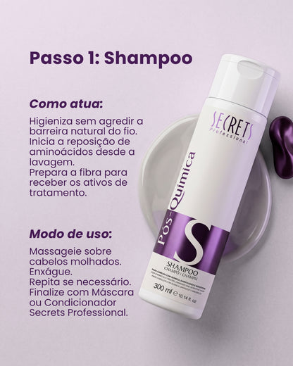 Shampoo 300ml Pós Química - Secrets Professional
