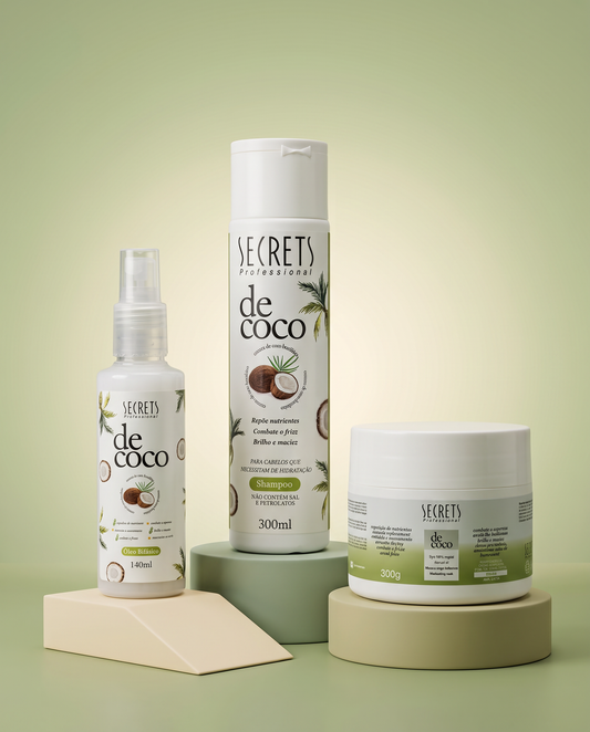 Kit de Coco - Shampoo, Máscara e Óleo Bifásico - Secrets Professional