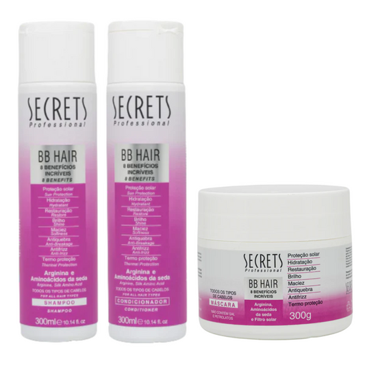 Kit BB Hair - Shampoo, Condicionador e Máscara - Secrets Professional