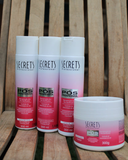Kit Completo Pós-Progressiva - Shampoo, Condicionador, Máscara e Leave-in - Secrets Professional