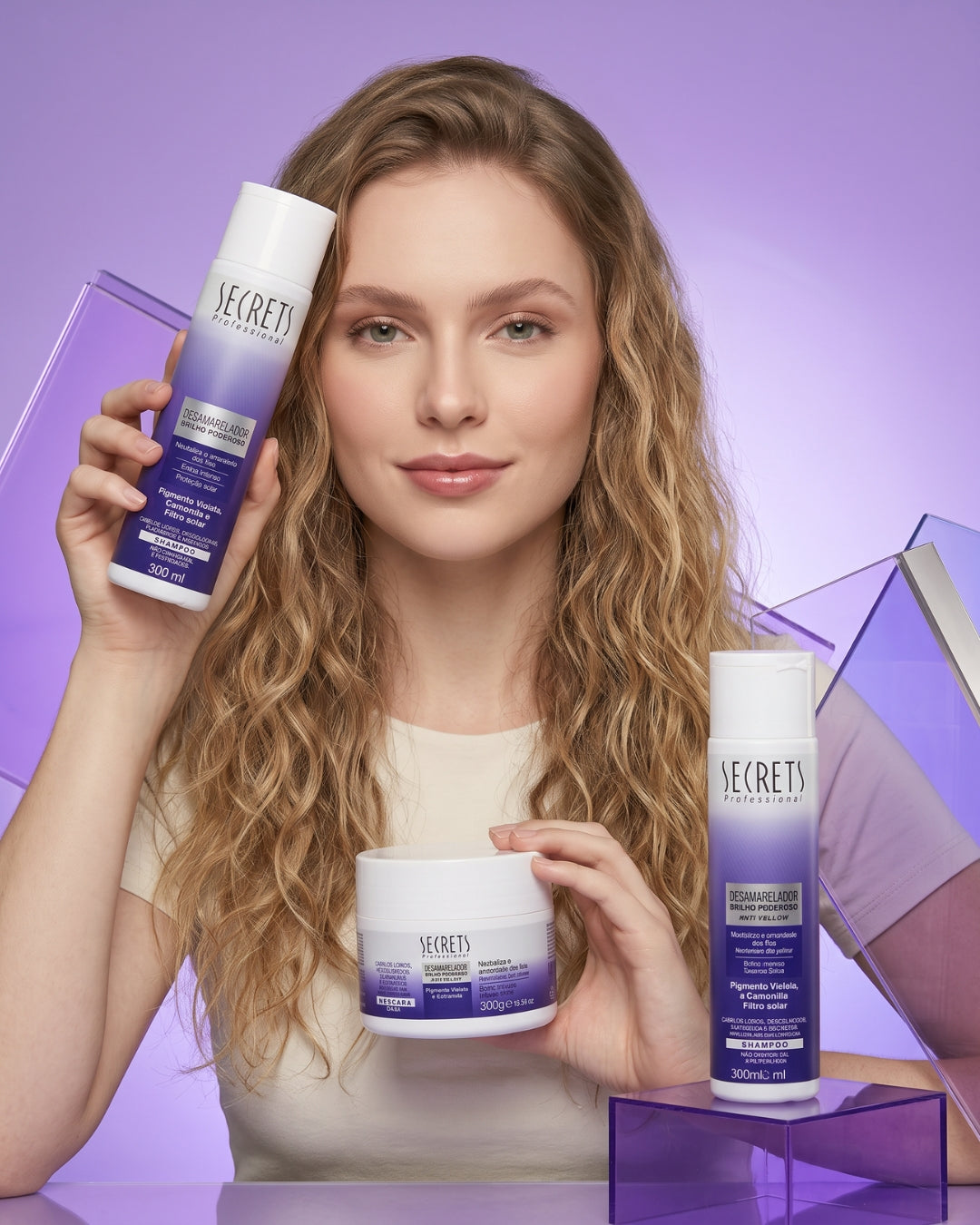 Kit Desamarelador - Shampoo, Condicionador e Máscara - Secrets Professional