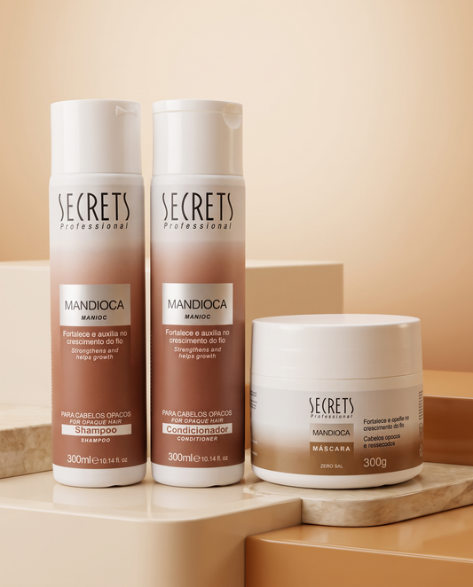 Kit Mandioca - Shampoo, Condicionador e Máscara - Secrets Professional