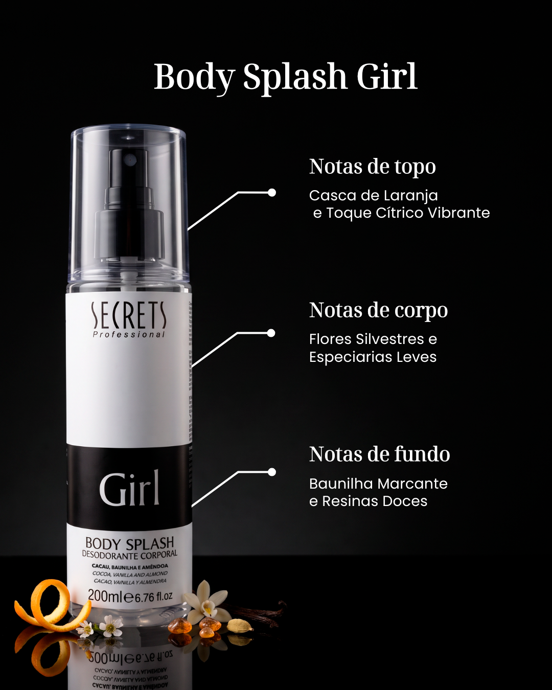 Body Splash Girl 200ml - Secrets Professional