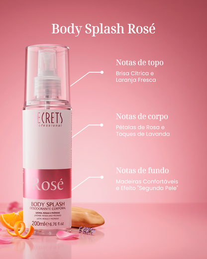 Kit 4 Body Splash Rosé & Imaginação & Flores & Girl 200ml - Secrets Professional