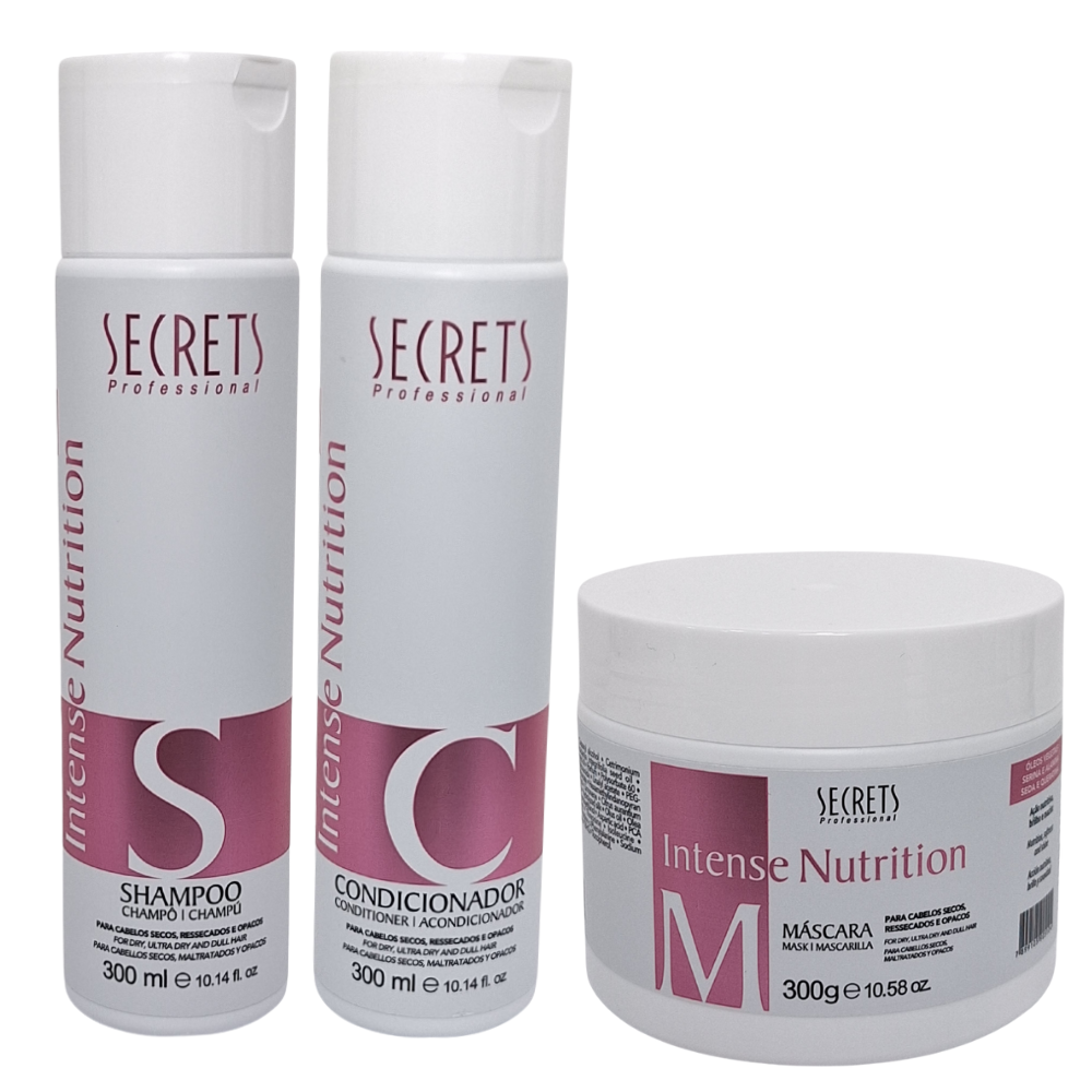 Kit Intense Nutrition - Shampoo, Condicionador e Máscara - Secrets Professional