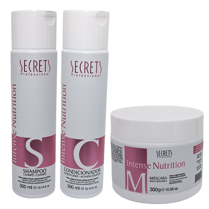 Kit Intense Nutrition - Shampoo, Condicionador e Máscara - Secrets Professional
