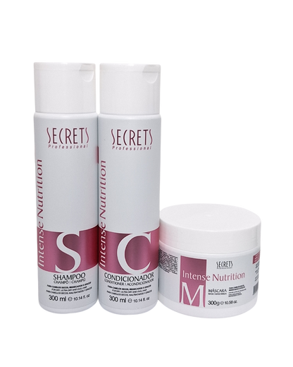 Kit Intense Nutrition - Shampoo, Condicionador e Máscara - Secrets Professional